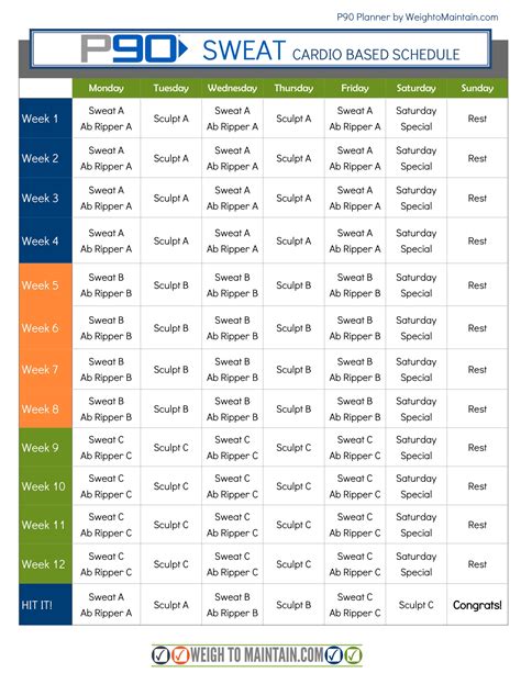 Power 90 Workout Schedule Excel | EOUA Blog