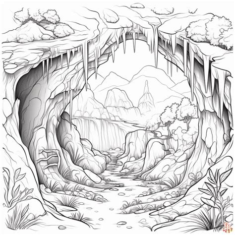 Printable Cave Coloring Pages Free For Kids And Adults