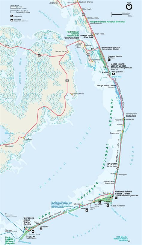 Cape Hatteras National Seashore Park Map - Full size | Gifex