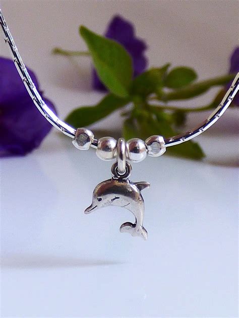 Dolphin Bracelet Sterling Silver Tiny Charm Bracelet Animal Bracelet ...