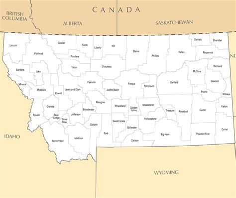 Montana Counties Map