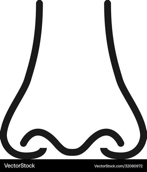 Outline icon human senses smell nose symbol Vector Image