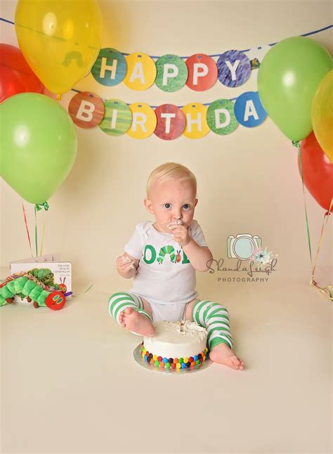 Very hungry caterpillar cake smash | Hungry caterpillar birthday ...