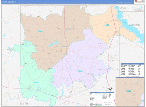 Upshur County Tx Wall Map Premium Style By Marketmaps | Images and ...