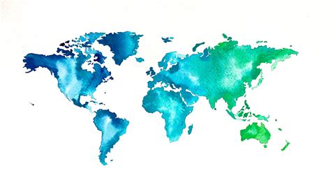 Paint the World Map with Watercolor