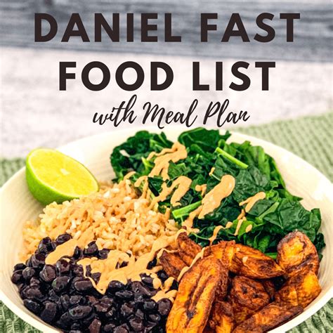 Printable Daniel Fast Food List