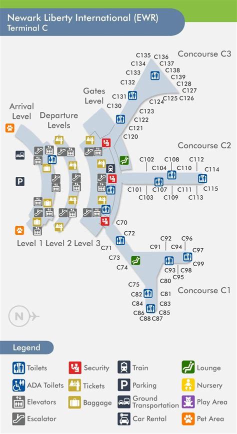 Newark terminal c map - Map of Newark terminal c (New York - USA)