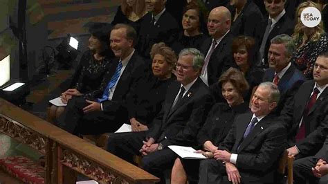 Bush children chuckle over old memory at George H.W. Bush funeral