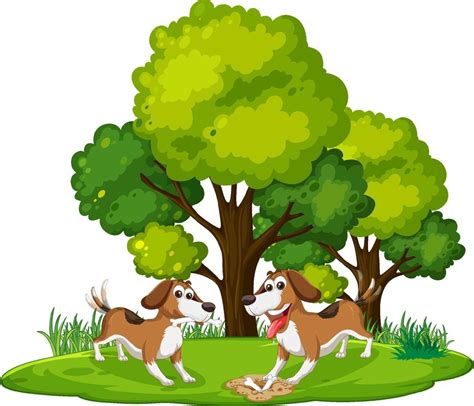 Many dogs playing in the park 7092296 Vector Art at Vecteezy