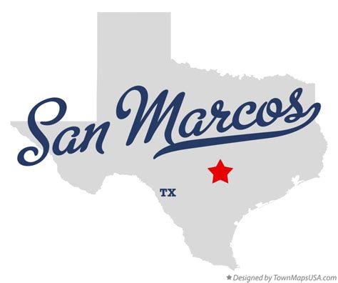 Map of San Marcos, TX, Texas