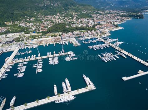 Aerial View of Porto Montenegro. Tivat City. Stock Photo - Image of ...