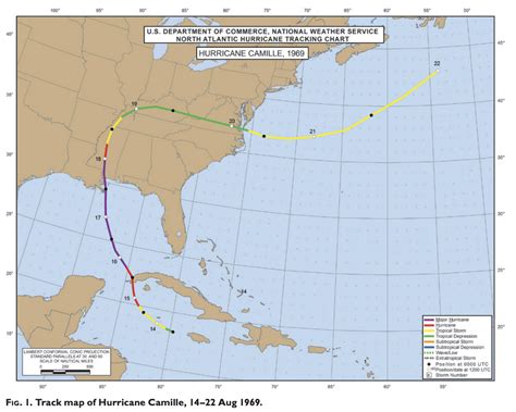 Hurricane Camille Path Map