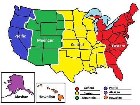 Time Zone Map With States Labeled