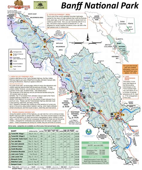 Banff National Park Hiking Map - Ontheworldmap.com