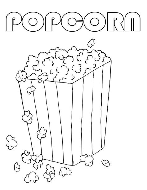 Popcorn Coloring Pages - Coloring Home