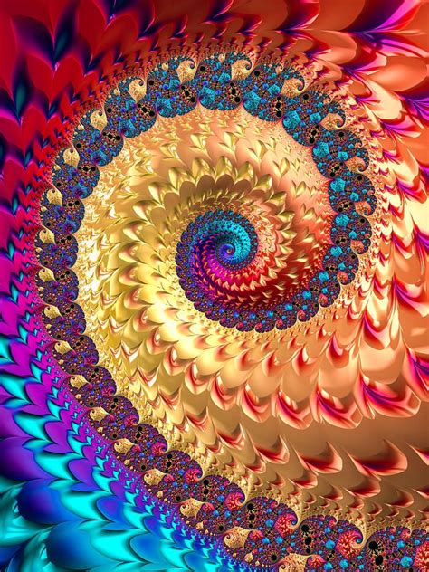 Joyful fractal spiral full of energy by Matthias Hauser | Spiral art ...