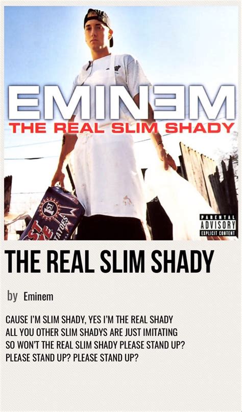 the real slim shady | Eminem songs, Eminem poster, The real slim shady