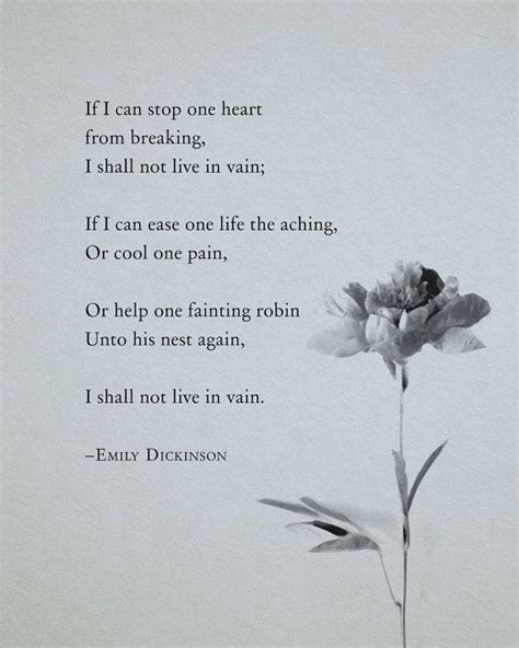 Emily Dickinson Quote If I Can Stop One Heart From Breaking I - Etsy ...