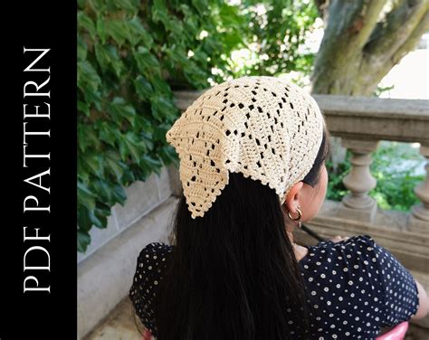 PDF File for Crochet Pattern english Yolanda Head Scarf - Etsy