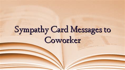 Sympathy Card Messages to Coworker - TechNewzTOP