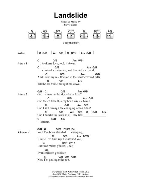 Landslide by Fleetwood Mac - Guitar Chords/Lyrics - Guitar Instructor