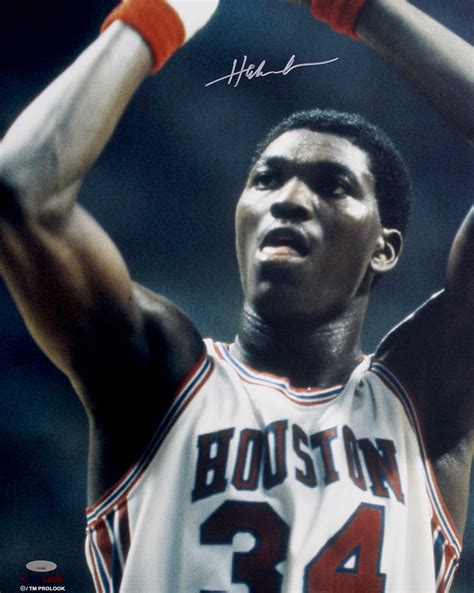 Hakeem Olajuwon Autographed Houston Cougars 16x20 Photo