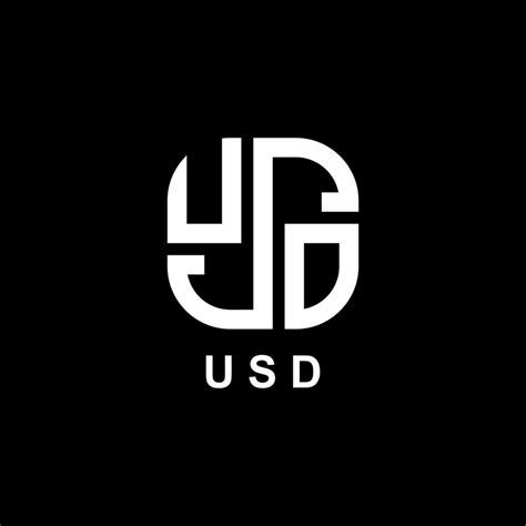 USD letter logo design on black background. Initial USD vector. USD ...