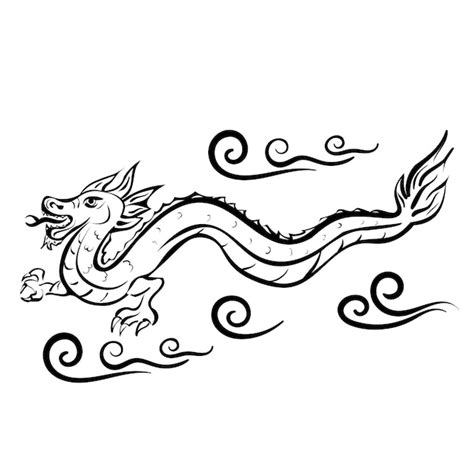 Premium Vector | Vector illustration of a chinese dragon. black asian ...