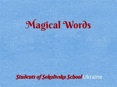 "Magical Words" - Free Books & Children's Stories Online | StoryJumper