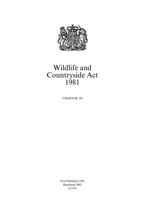 Wildlife and Countryside Act 1981- Introduction - IKZM-D Lernen