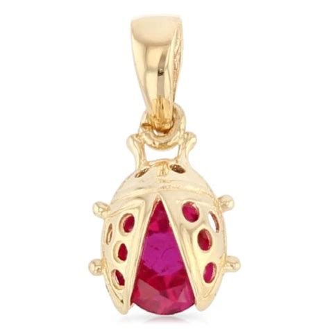 14K Yellow Gold Ladybug Lucky Charm Pendant For Necklace or Chain | eBay