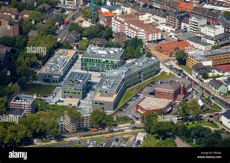 Aerial view, campus of the Rhine-Waal University, Kamp-Lintfort, Lower ...