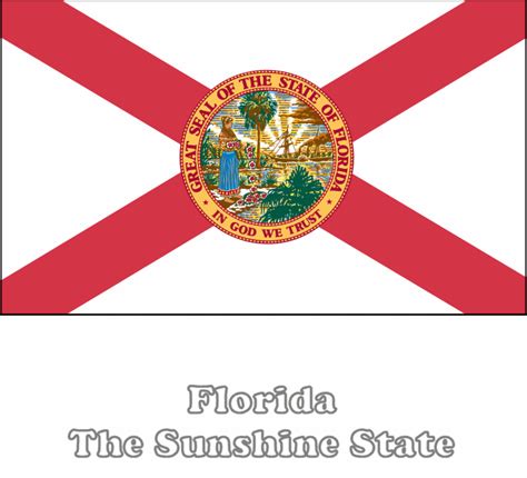 Large, Horizontal, Printable Florida State Flag, from NETSTATE.COM