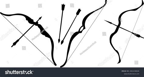 Bow Arrow Silhouette Vector Isolated On Stock Vector (Royalty Free ...