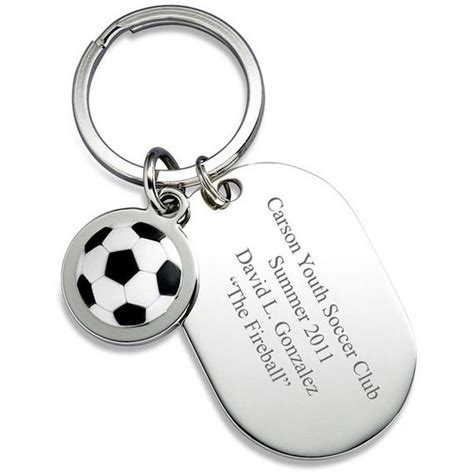 Engraved Soccer Ball Keychain