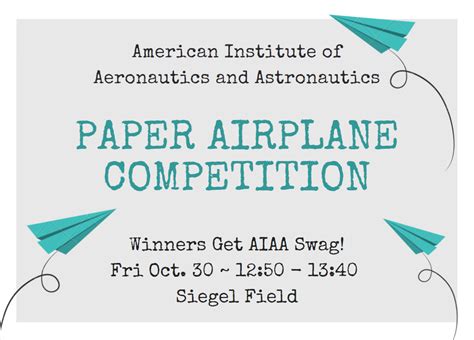 Event Canceled: AIAA Paper Airplane Competition