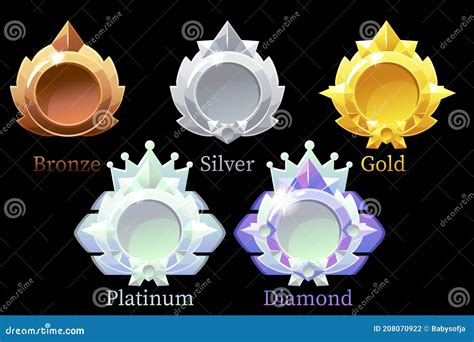 Vector Awards Medals Gold, Silver, Bronze, Platinum and Diamond. Stock ...