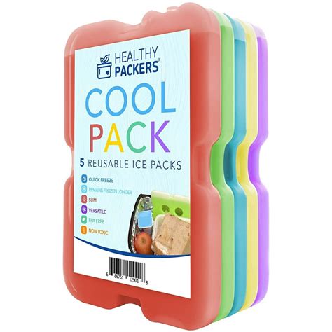 Healthy Packers Ice Pack for Lunch Box - Freezer Packs - Original Cool ...