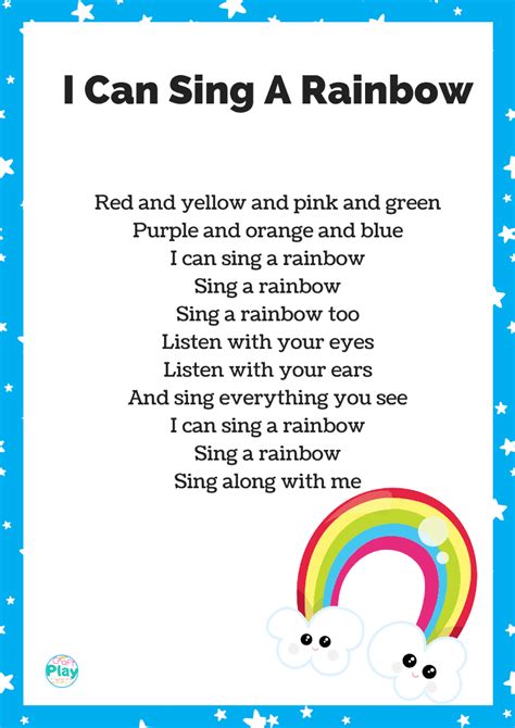 free printable lyrics for christmas songs Rainbow sing lyrics printable ...