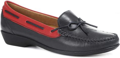 Pavers Ladies Contrasting Leather Loafers 317 827: Amazon.co.uk: Shoes ...