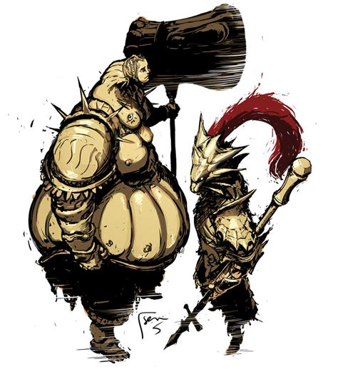 Ornstein and Smough Sketch by semsei on DeviantArt