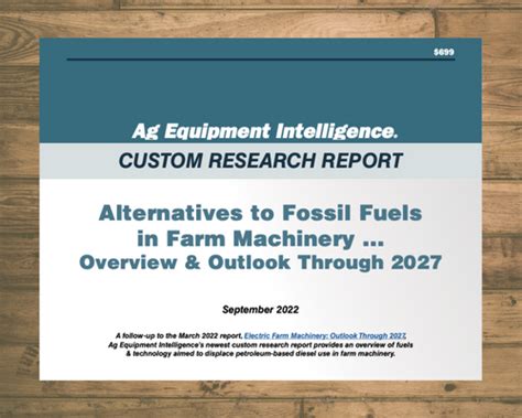 Alternatives to Fossil Fuels in Farm Machinery: Overview & Outlook ...