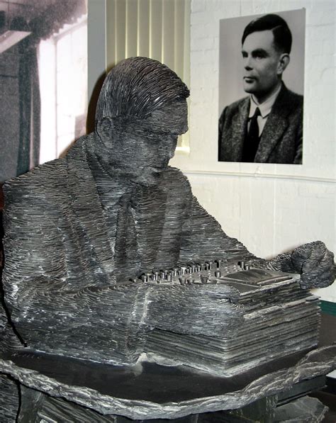 Stacked slate statue of Alan Turing OBE, FRS, by Stephen Kettle ...