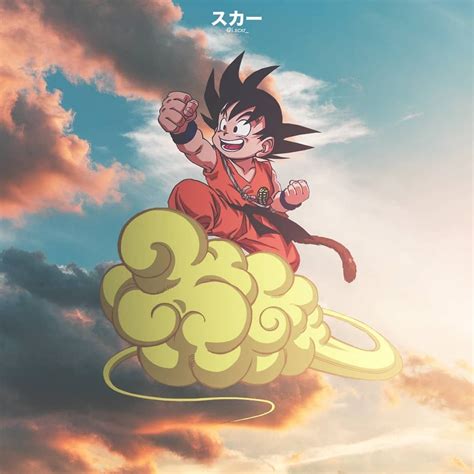 Kid Goku On Nimbus Wallpaper Iphone - Goimages U