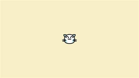 Download Smiling Cat Minimalist Aesthetic Laptop Wallpaper | Wallpapers.com