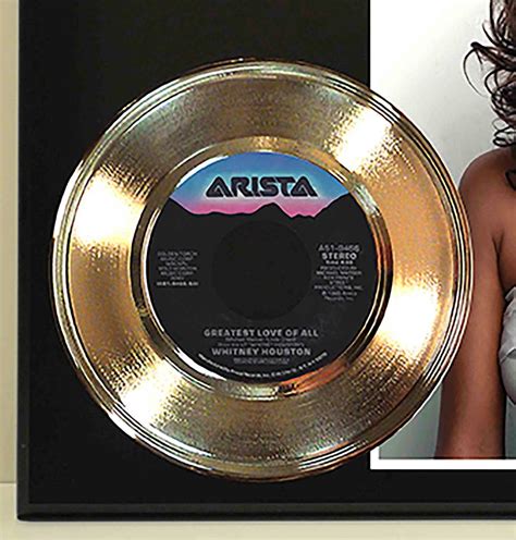 Whitney Houston - Greatest Love Of All Reproduction Signed Gold 45 ...