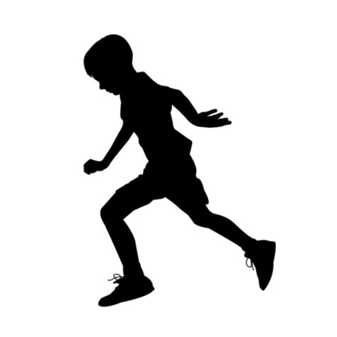 Life-size BOY RUNNING SILHOUETTE DECAL (Youth Decor) Boy Running Silhouette