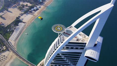 Burj Al Arab Helipad Skydive Landing - YouTube