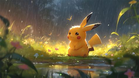 Pikachu In The Rain Pokemon Live Wallpaper - MoeWalls