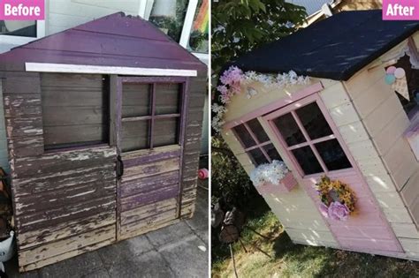 Mum turns battered Wendy house into an ice cream parlour for her ...